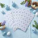 Gilprop 100 Pcs Easter Bunny Rabbit Paper Napkins 2 Ply Blue Rabbit with Bow Flower Dinner Guest Napkins Disposable Hand Towels for Spring Baby Shower Birthday Party Supplies