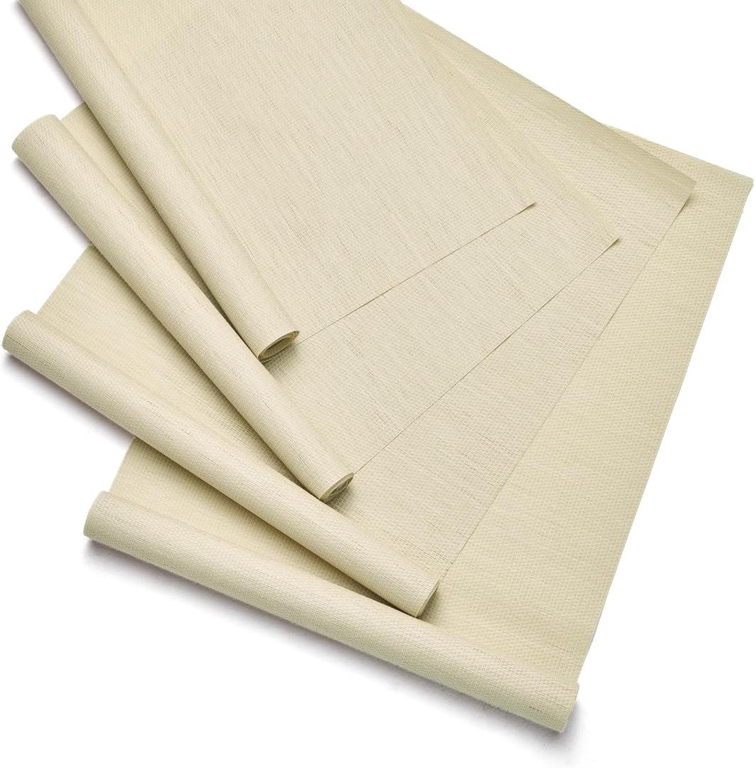 Replacement Fabric Panels for Sliding Glass Door (4-Pack, 23"x96"), Fabric Only, Natural Woven Blind Slats, Trimmable, Sheer, Track & Bottom Rail Not Included,Coastal Sand