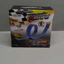 15 Ft Flexible Race Car Track (Daytona Blue) for Kids, Flex Track Starter Set Compatible with Hot Wheels and Diecast 1/64th Cars, Portable Racetrack Roll Up Race Track with 4 Racecars and Suction Cups