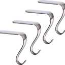Christmas Stocking Holders Xmas Fireplace Hanger Hooks Holiday Mantel Garland Clips Metal Grips Set of 4 (Silver)