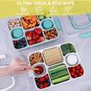 Large Snackle Box Container with 2 Sauce Cups, 8-Compartment Divided Serving Tray with Lid & Handle, Portable Snack Tray for Travel Picnic, Leak-Proof, Dishwasher Safe, BPA-Free