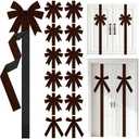 Crowye 14 Pcs Valentine's Day Cabinet Ribbons Bows Include 2 Pcs 14 x 6.6 Ft Large Valentine's Day Door Bows Ribbons Decorations for Party Home Kitchen Gifts Supplies (Brown)