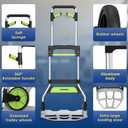 Leeyoung Folding Hand Truck and Dolly,309 lb Capacity Aluminum Portable Cart with Telescoping Handle and PP+EVA Wheels