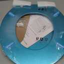 Round Toilet Seat Wood Toilet Seat Prevent Shifting with Zinc Alloy Hinges American Standard Size Toilet Seat Easy to Install also Easy to Clean(Round,Sparkling Sapphire Blue)