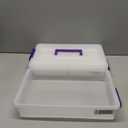 IRIS USA 9 Qt. Plastic Craft Storage Container Bins with Lids, 1 Pack, Small Art & Office Supply Organizer Tote, Sensory Bins & Boxes for Home & University, Latchable, Stackable, Portable, Clear