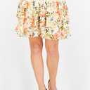1 State Women Floral Print Mini Skirt, White Combo, Size: M