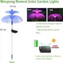 Solar Garden Lights 3 Pack New Upgraded Solar Lights Outdoor Waterproof 7 Color Changing Double Jellyfish and Star Flower Garden Decor Yard Lawn Christmas Outdoor,Gifts for Mother's Day Women