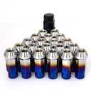 Lug Nuts M12x1.25 Open End Wheel Nuts,Taper Acorn Seat, Forged Locknut Racing Nut 20 Set 2 Pieces Total 22 Pieces and 1 Nut Socket Key (Red-Blue M12 x P1.25)