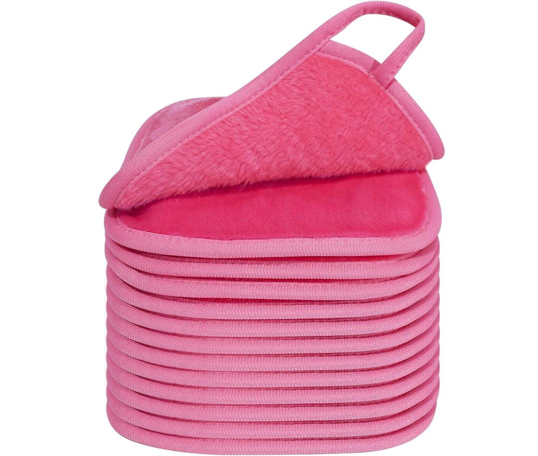 KODAMO Makeup Remover Cloths Reusable Washable Microfiber Cloth with Just Water - 12 Pack - Soft & Soft Pink