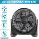 EZ-CHILL 20" High Velocity Floor Fan with 180 Degree Adjustable Tilt, 3 Speed, Ideal for Home, Bedroom, & Office, 01302