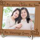 Tabletop Wood Photo Frame, Twice the Smile, Twice the Love Desktop Picture Frame with Stand, Pregnant Twin Mom Dad Gift, Home Table Decor Supplies for Living Room Bedroom (4x6 Horizontal)