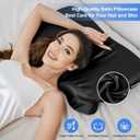 2 Pack Satin Pillowcase for Zelimun Cervical Pillow, Contour Pillow Case Cover, Soft Pillowcase Cover with Zipper (Black)