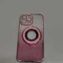 SMARTFOX Magnetic Kickstand Case for iPhone 13 Pro Max with Glitter Lens Protector, Compatible with Magsafe, Luxury Bling Diamond Cover Glitter Phone Case Women (Pink, for iPhone 13 Pro Max 6.7")