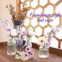 Bud Vases Set of 12, Glass Vase for Decor Centerpieces, Small Vases for Flowers, Clear Flower Vase Stripe Modern Bud Vases in Bulk, Vintage Vases for Floral Wedding Party Table Decoration Home Decor
