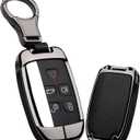 ontto Key Cover Fit for Land Rover Key Case Metal Leather Key Holder with Keychain