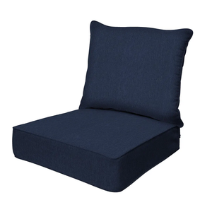 Honeycomb Outdoor Deep Seat, 24 x 23, Textured Solid Indigo Blue Chair Cushion for Patio Furniture