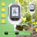 YAMRON 4-in-1 Soil Moisture Meter, Digital Plant Temperature/Soil Moisture Test & PH Meter/Sunlight Intensity, Backlight LCD Display for Gardening, Farming and Outdoor Plants, White