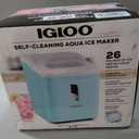Igloo Automatic Ice Maker, Self-Cleaning, Countertop Size, 26 lbs in 24 Hours, 9 Large or Small Ice Cubes in 7 Minutes, LED Control Panel, Scoop Included, Great for Water Bottles, Mixed Drinks, Aqua