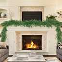 Norfolk Pine Garland, Realistic Christmas Garland, Dense Real Touch Norfolk Pine Garland for Mantle Fireplace Table Wall