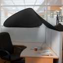 Juexica Foldable Office Cubicle and Desk Shade, Portable 29.5 Inch Cubicle Shade Canopy for Light Sensitive Workers, Block Light and Airflow, for Working Partitions Corner Privacy Accessories(Black)