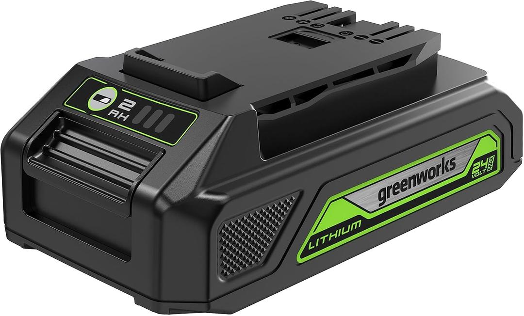 Greenworks 24V 2.0Ah Lithium-Ion Battery (Genuine Greenworks Battery / 125+ Compatible Tools), Green