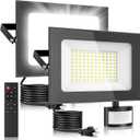 Sararoom 2-Pack 100W LED Flood Lights with Motion Sensor, 10000LM Super Bright Outdoor Security Lights, IP65 Waterproof Plug-in for Garage, Yard, Backyard (6500K Cool White)