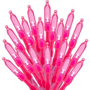 Minetom Pink Mini Christmas Lights - 39 Feet 100 LED Fairy String Lights with 8 Lighting Modes Waterproof Connectable for Indoor Outdoor Xmas Tree Garland Wreath Holiday Valentine's Day Decoration