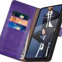 3 x SUANPOT for Moto G Stylus 5G 2024 Wallet case with RFID Blocking Credit Card Holder,Flip Book PU Leather Protective Cover Women Men for Stylus 5G 2024 Phone case Purple