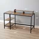 MINOSYS 55-inch Computer Desk with Storage Shelf - Vintage Ideal Gaming Desk for Bedrooms, Small Spaces, and Home Offices Modern Writing Desk for PCs.