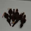 Jetec 6 Pcs Brown Velvet Christmas Finial Ornament Flocked Xmas Tree Hanging Decoration Plastic Velvet Christmas Ornaments with 3 Styles for Xmas Tree Holiday Home Party Decoration