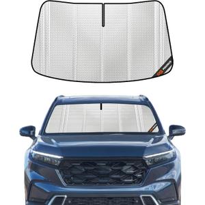 Windshield Sun Shade for Honda CRV 2023-2025. Full Coverage Rearview Mirror Shade for Ultimate Protection (Silver)
