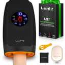 Lunix LX7 FSA LCD Touchscreen Hand Massager, Heated Air Compression, for Arthritis & Carpal Tunnel Relief, Finger Numbness & Wrist Pain Relief, Cordless Rechargeable, Charcoal Black