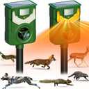 XPEST 2025 Upgraded Solar Powered Animal Repeller 2 Packs, Ultrasonic Solar Powered Deer Repellent for Outdoor Yard Lawn Repel Squirrel Raccoon Cat Deterrent with Motion Sensor & Flashing Light