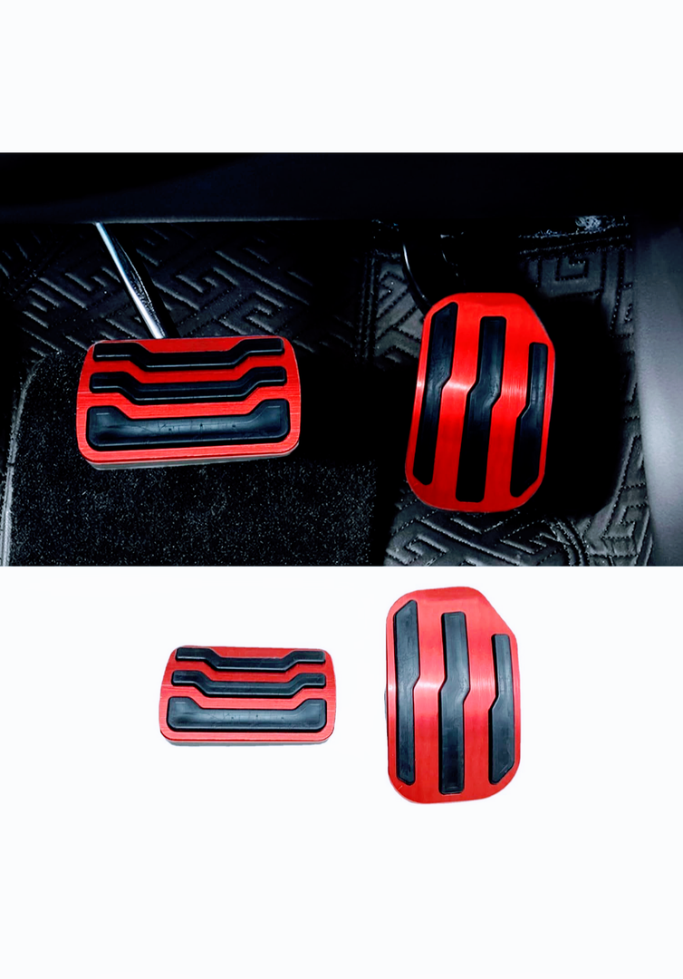 Brake and Gas Pedal Pads for Ford F150 2015 2016 2017 2018 2019 2020 2PCS Anti Slip Aluminum Alloy Brake and Accelerator Pedal Covers Pad No Drilling Gas Pedal Pad Interior Accessories (Red)