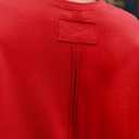Women's Oversized Long Sleeve Shirts Crew Neck Casual Tops Loose Fit Side Slit Fall Tees (Red, S)
