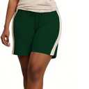 HBQ Women 2 Piece Outfits Summer Color Block Sweatsuits Track Suits Biker Shorts Workout Jogger Sets-Off White-M