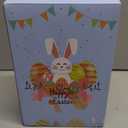 Easter Snow Globe Bunny Snow Globe Basket with Timer, USB and Battery Powered, Easter Decorations for Home Eggs Basket, 4.5"L x 2.6"W x 10.2"H