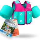AEOCOO Toddler Swim Vest 20-30-50-70 Pounds, Kids Pool Floaties for 1-2-3-5-7-9 Years Old, Comfortable Wear Bright Float Jacket with Water Ring, Unpadded Sides for Arm Comfort, Boys, Girls, Pink, PINK, S (Chest Size up to 23.62IN, 20-30lb)