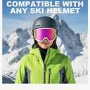 Ski Goggles OTG, Over Glasses Snow/Snowboard Goggles for Men Women Skiing, Anti-Fog, 100% UV Protection