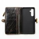 ZZXX for Samsung Galaxy S23 Ultra Wallet Case with RFID Blocking Card Slot PU Leather Zipper Flip Folio with Strap Kickstand Protective Cover for Galaxy S23 Ultra Case Wallet(6.8 inch)