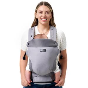 Momcozy Newborn Baby Carrier - Ergonomic, Cozy and Lightweight Carrier for 7-24lbs, Adjustable Neck Support with Sunshield, Breathable Airmesh Perfect for Summer Outing, Light Purple