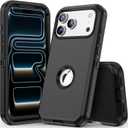 COOYA for iPhone 17 Pro Max Case Full Body Drop Protection Rugged Case Shockproof 3-Layer Heavy Duty Hybrid Non-Slip Rubber Phone Cover Front Bumper Hard Shell for iPhone 17 Pro Max 5G 6.9'', Black