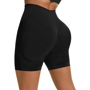 Athletic Workout Bike Shorts for Women, Seamless Squat-Proof - High Wiast Butt Lifting, Spandex Shorts for Gym Yoga Runing Size M