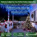 1332 LED Christmas Lights with 296 Drops,132ft 12 Modes Hanging ice String Lights with Timer & Dimmable & Waterproof, Plug-in Fairy Lights for Holiday Wedding Party Christmas Decor Blue & CoolWhite