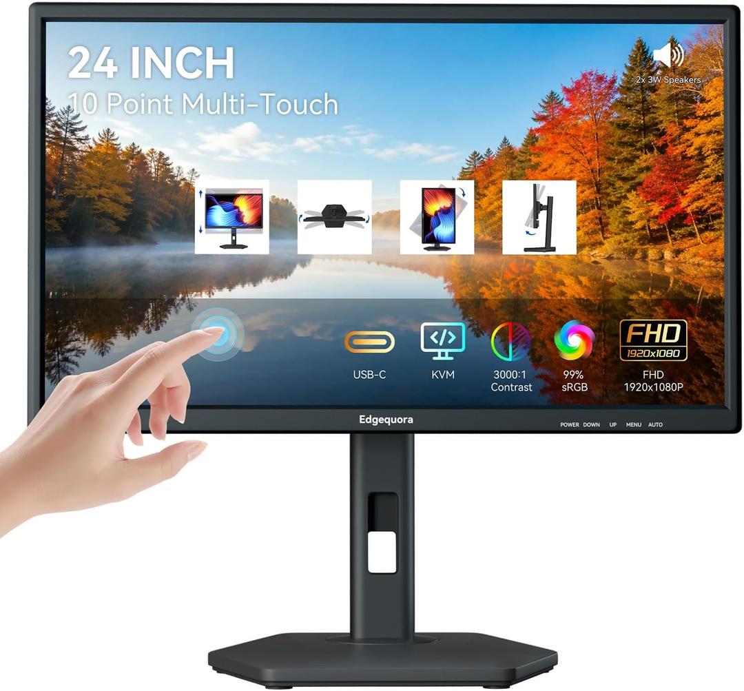24 Inch USB-C Touchscreen Monitor Height/Pivot/Swivel/Tilt Adjustable VA