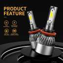 Bulb 6500K Cool White 60000LM 900% Brighter, 1:1 Beam Plug and Play IP68 Waterproof Off-Road Lights, Pack of 2