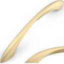 Amerdeco 10 Pack Brushed Gold Cabinet Pulls 5 Inch(128mm) Hole Center Cabinet Hardware Gold Kitchen Cabinet Handles for Bathroom Drawer Pulls Dresser Pulls ZH0048