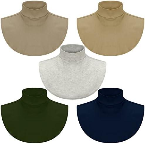 SATINIOR Fake Turtleneck Dickey Collars Women Half Top Mock Collar Neck Wear in Sweater Hoodie High Neck Mock Collar 5 Pcs