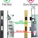 ReigaHood US Flat Slot Storm Door Handle Complete Set Fits for Larson and Wright Screen Door Hardware, 2-1/2" Handle PZ, 7/8" Backset, 7-1/4" Trimplate H.C., Non-Handed, Matte Black