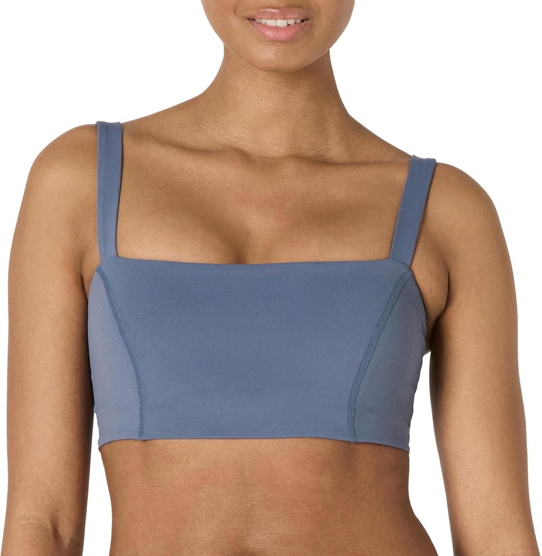 Amazon Essentials Women's Active FormFlex Buttery Soft Light Support Bandeau Sports Bra with Adjustable Straps (Large)